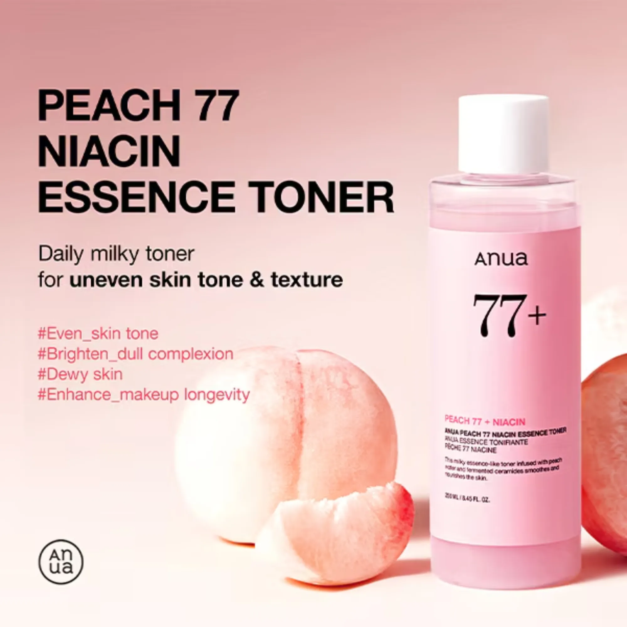 Anua - Peach 77 Niacinamide Essence Toner 250ml - Image 3
