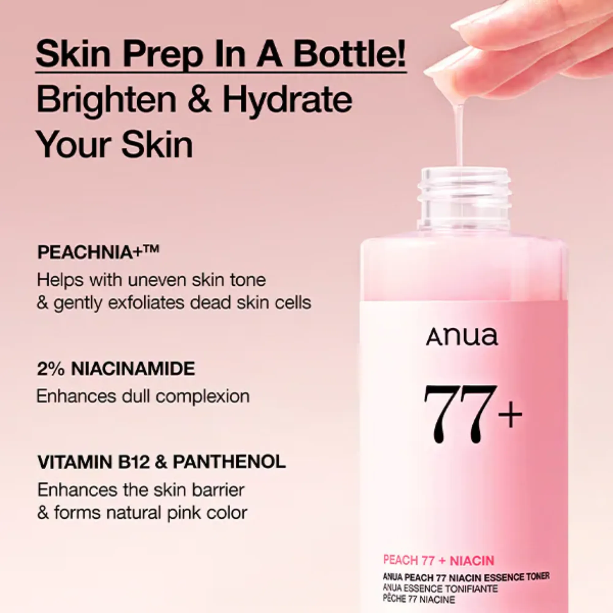 Anua - Peach 77 Niacinamide Essence Toner 250ml - Image 4