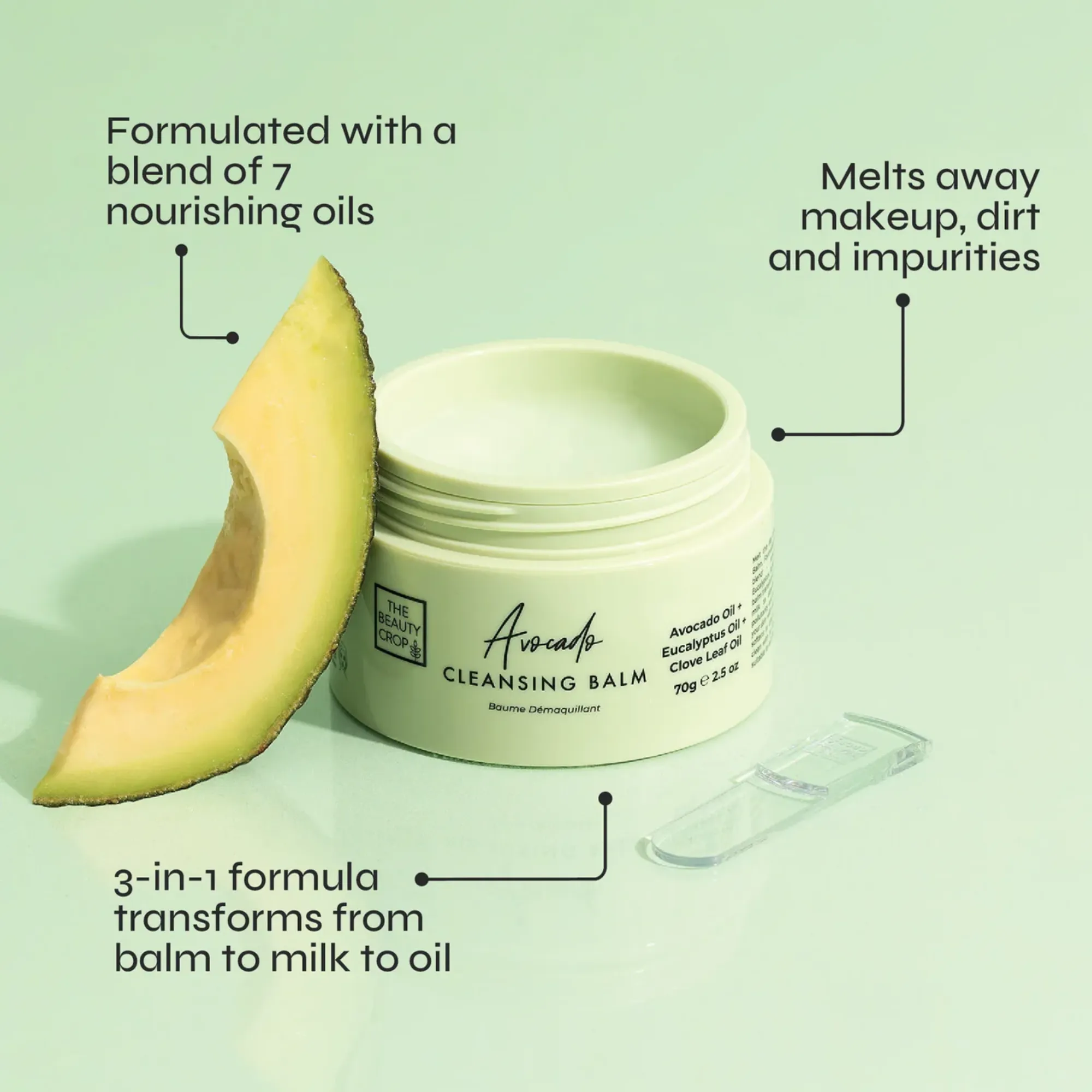 The Beauty Crop - Avocado Refillable Cleansing Balm - Image 3